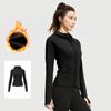 Autumn and Winter Plus Velvet Sports Jacket, Warm, Slim Waist, Women's Fitness, Hooded, Thickened Yoga Clothes