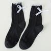 Female Spring and Summer New Style Bow Lace Hollow In Tube Socks