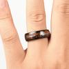 8MM Men's Koa Wood Inlay Stainless Steel Ring Unique Silver Arrow Steel Rings For Gift Luxury Party Wedding Band Jewelry Gift