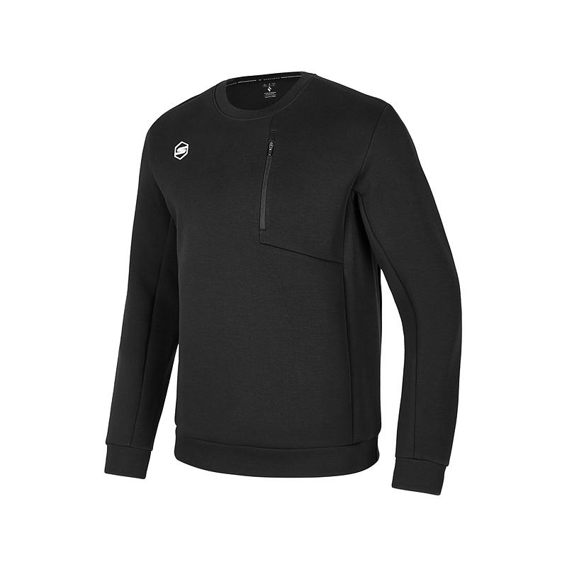 Skechers Goknit Crew Neck Knitted Pullover Sweatshirt Men Sweatshirt Carbon-Black P424M008-0018 M