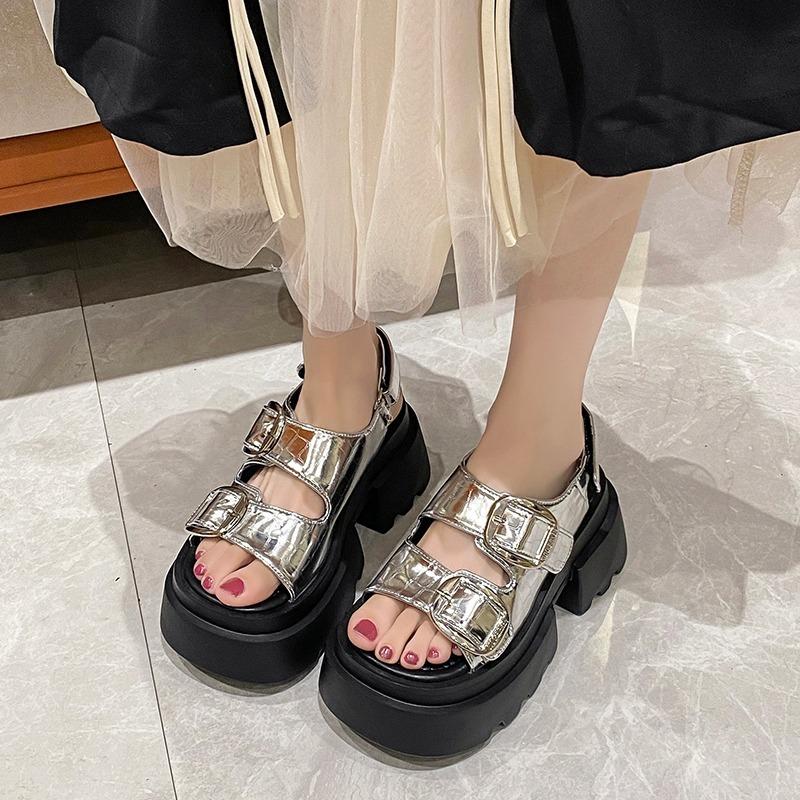 Fashion New Thick Sole Punk Sandals Women Wrap Toe Hollow Outs Roman Sandalias for Women's Casual Beach Slippers Summer Platform Sandals