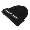 COB Headlamp Knitted Hat Rechargeable Headlamp Cap Unisex Winter Warm Knitted Hat Red Warning Light for Running Hiking Camping Men Women
