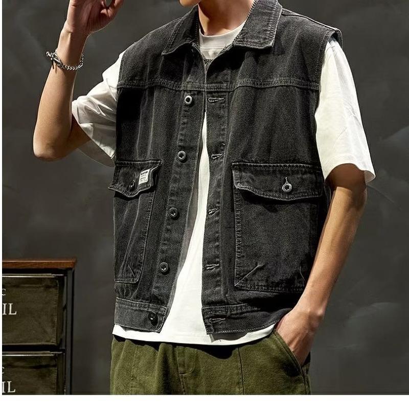 Men's Stylish Denim Vest: New Spring/Autumn Sleeveless Jacket, Versatile Loose-Fit Waistcoat