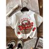 Cotton T-shirt with Tomato Print for Kids, Casual Round Neck, Suitable for Casual and Sports Use, Spring, Summer, and Autumn.