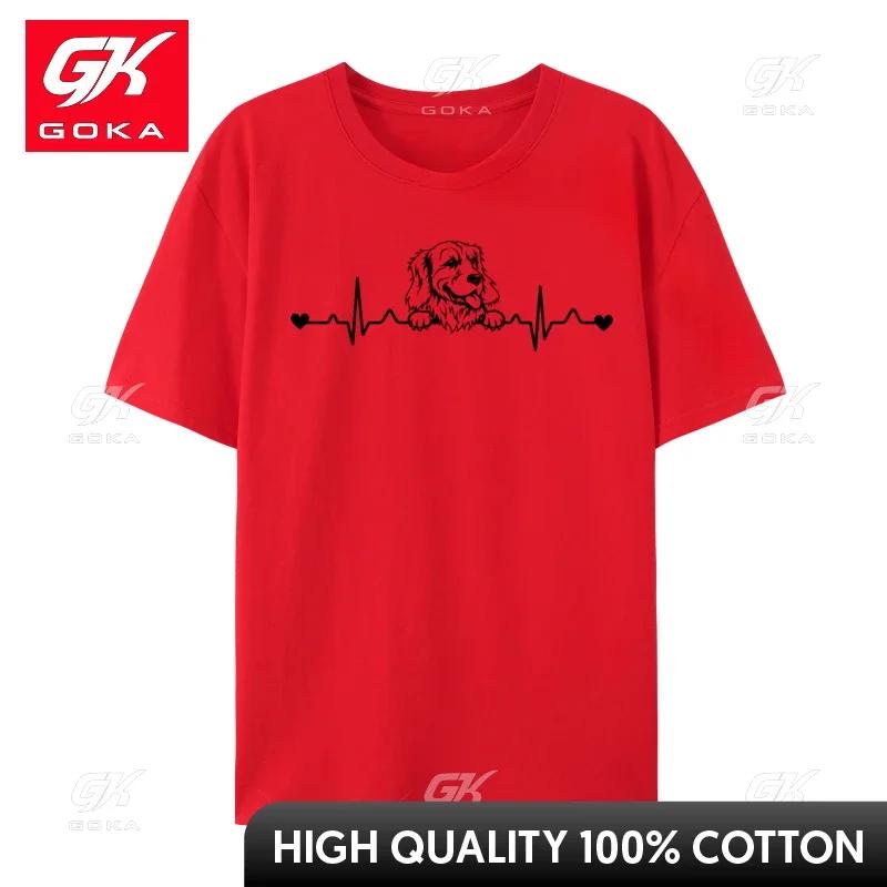 Cute Golden Retriever Dog Heartbeat Heartbeat Plain Custom Top TShirts Tops T Shirt for Unisex Tops Tees Unisex Clothing S