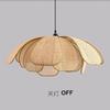 Retro Rural Hand-woven Natural Rattan Petal Chandelier Japanese-Southeast Asian Dining Room Bedroom Chandelier Artistic Atmosp