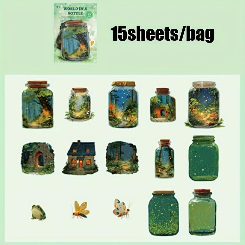 Mr.Paper 6style 20pcs/Pack Vintage Bottle Sticker Pack DIY Decoraction Scrapbook Story In A Bottle Series PET Stickers
