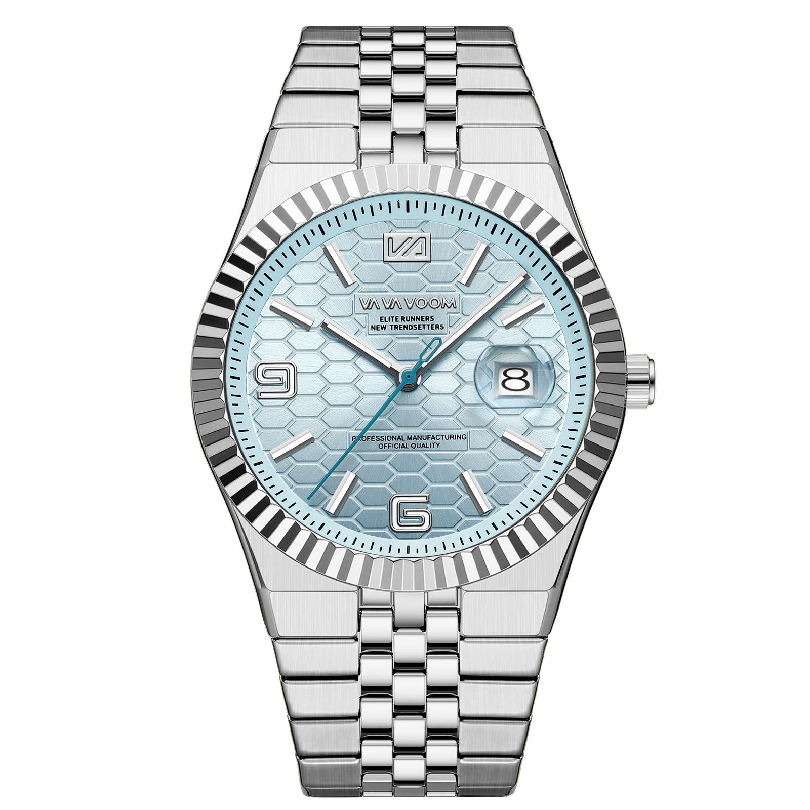 

Men Watches Gorgeous Blue Gold Classic Clock Men s Quartz Watches Luxury Stainless Steel Waterproof Luminous Wristwatch Gifts синий