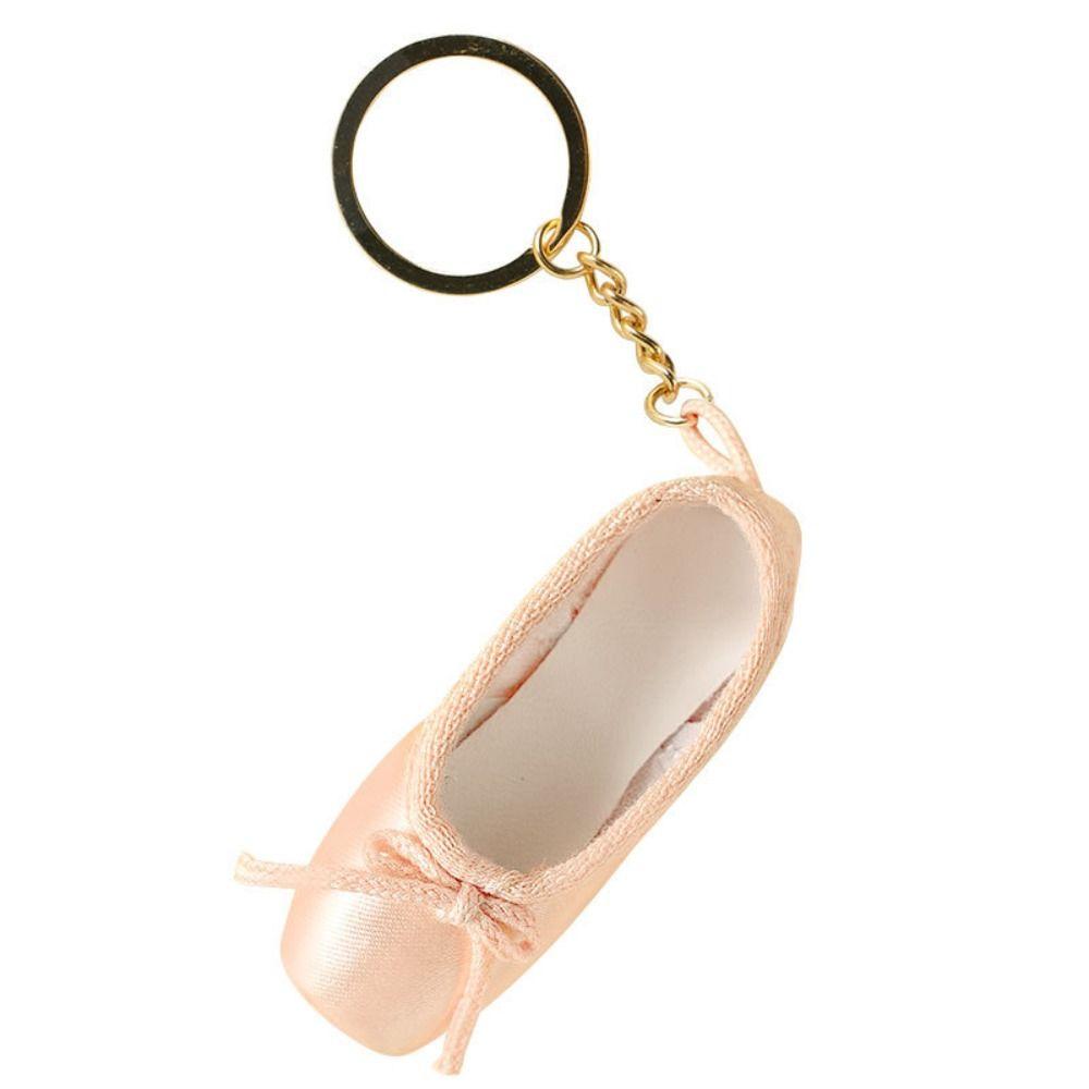Satin Material Ballet Inspired Keys Chain Alloy Pendant Style Shoes Car Keyring Exquisite Handmade Pointe Shoes Pendant