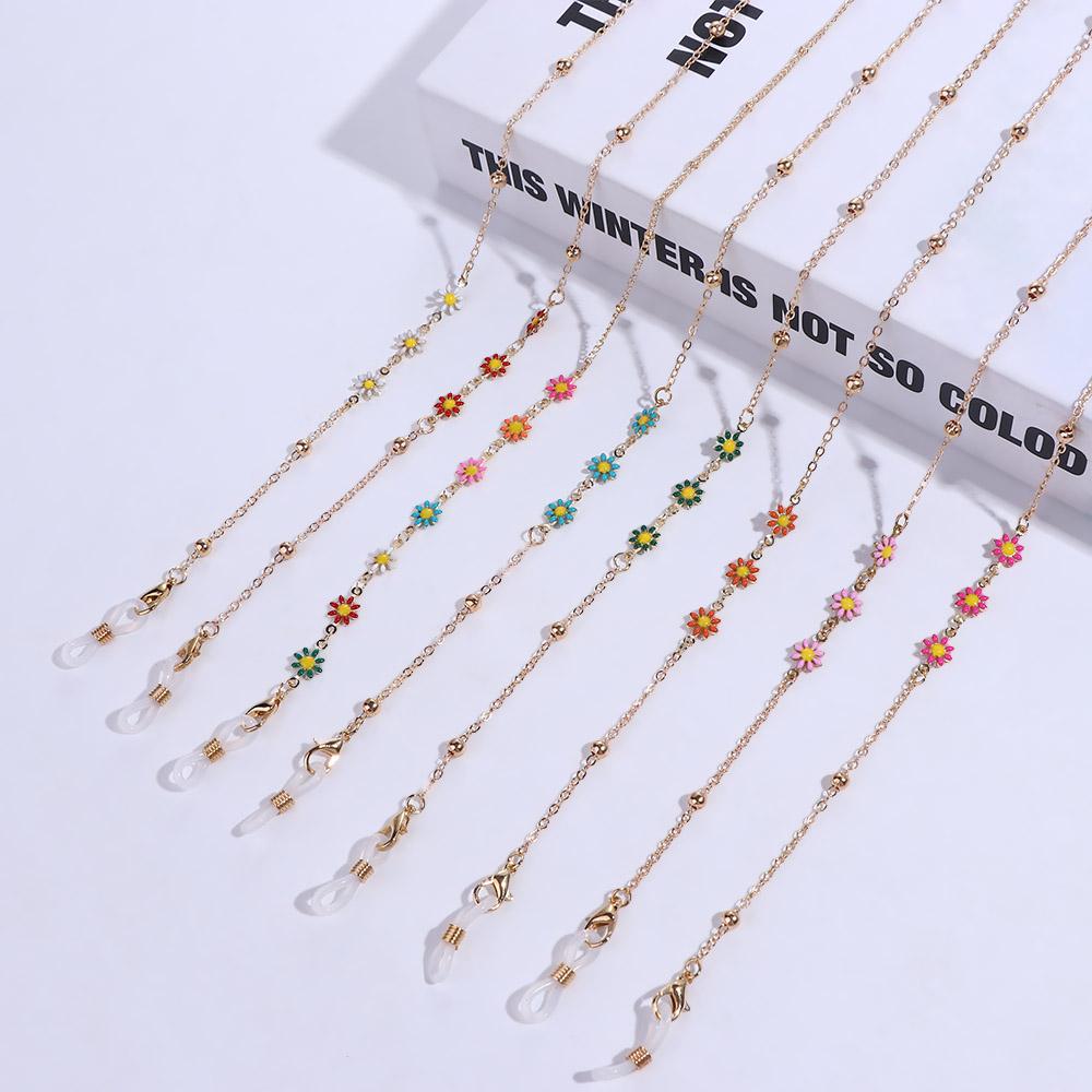 Vintage Fashion Colorful Flower Eyewear Accessories Sunglasses Chain Eyeglasses Lanyard Mask Chain