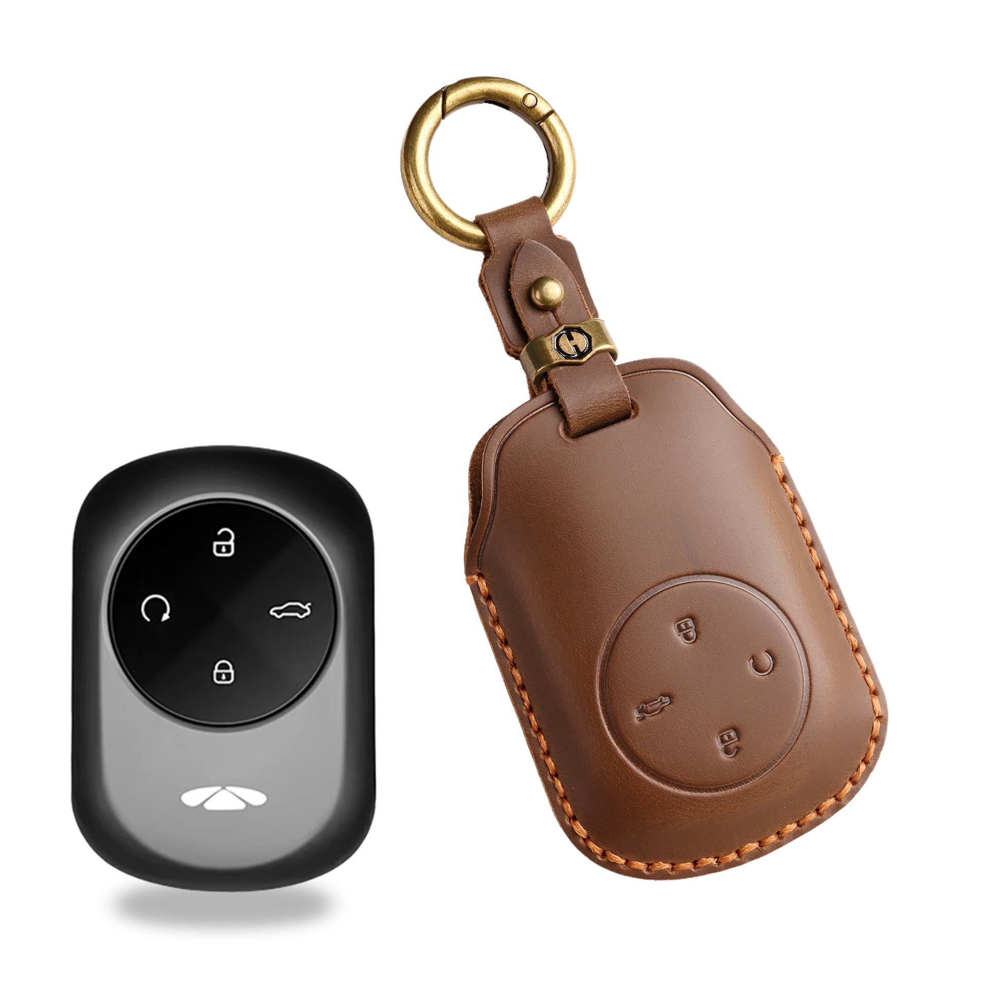 

Applicable to 24 Chery Fengyun T9 key case, Fengyun t9 new SUV remote control key protection leather case modification коричневый