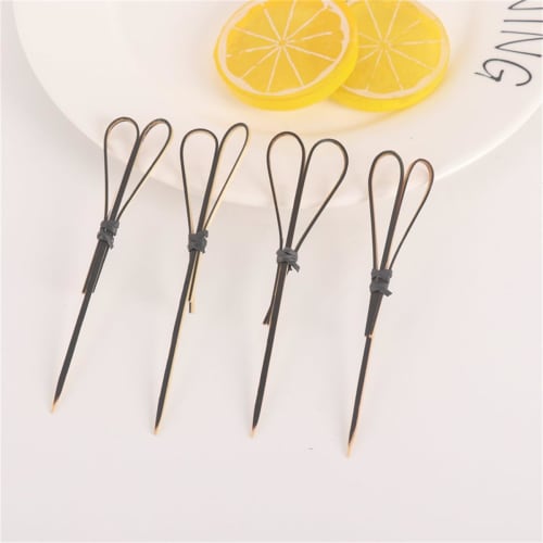 SITEDAN Cocktail Picks, Disposable Bamboo Fruit Picks, 100 Pieces, Scissor-Shaped, for Appetizers, Sweets, and Toothpicks, Perfect for Cafes, Food Dec