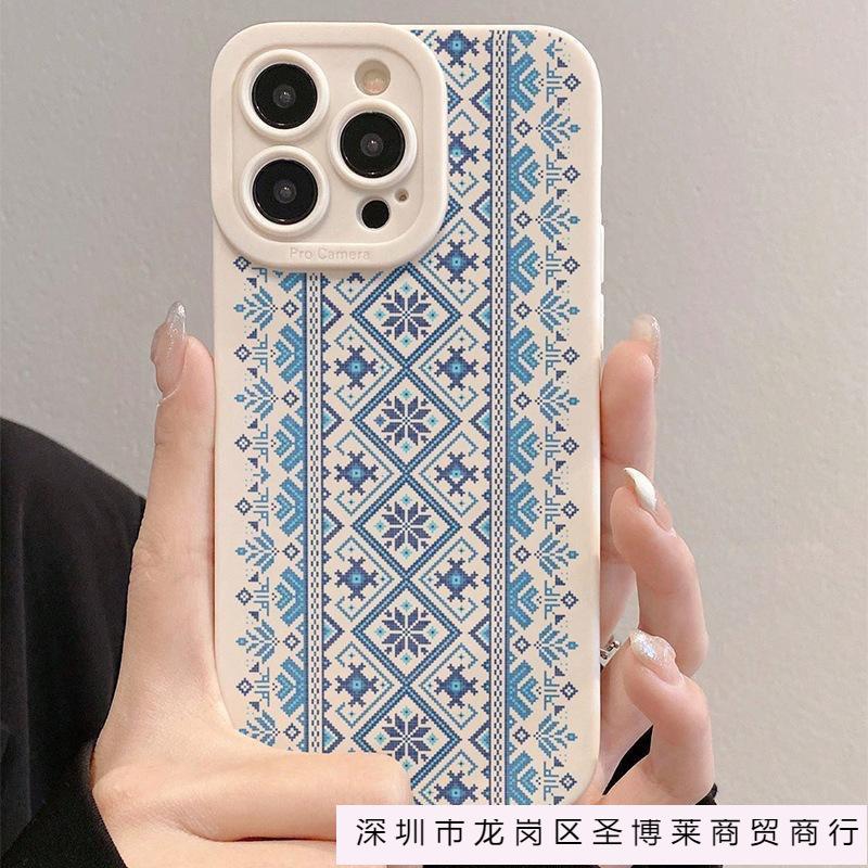Retro printed phone case for Apple 15promax/16/14/13/11 totem 12 anti-drop XR soft case 17
