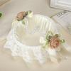 Ivory White Rose Wedding Flower Basket for Bride and Flower Girl