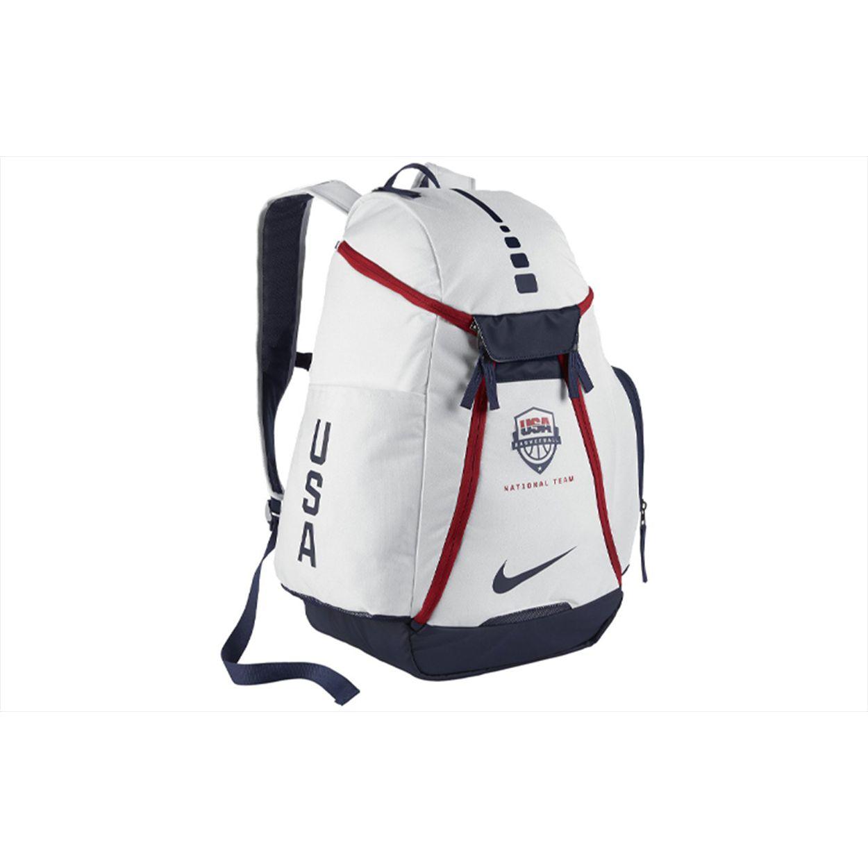Nike USA Elite Air Cushion Basketball Backpack Unisex Backpacks White BA5280-100 White