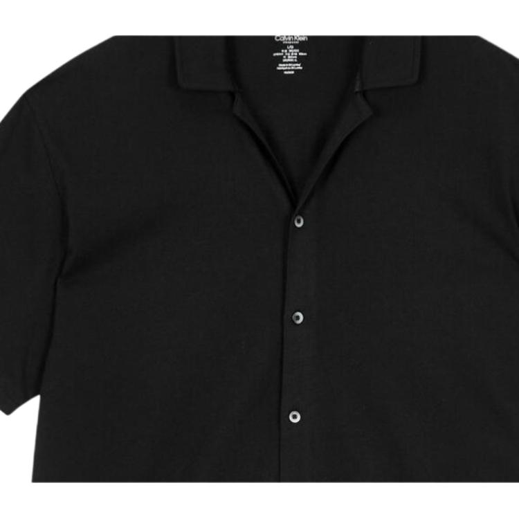 Calvin Klein Comfortable Button Minimalist Solid Color Pajama Top Men tops Black NM2608-UB1