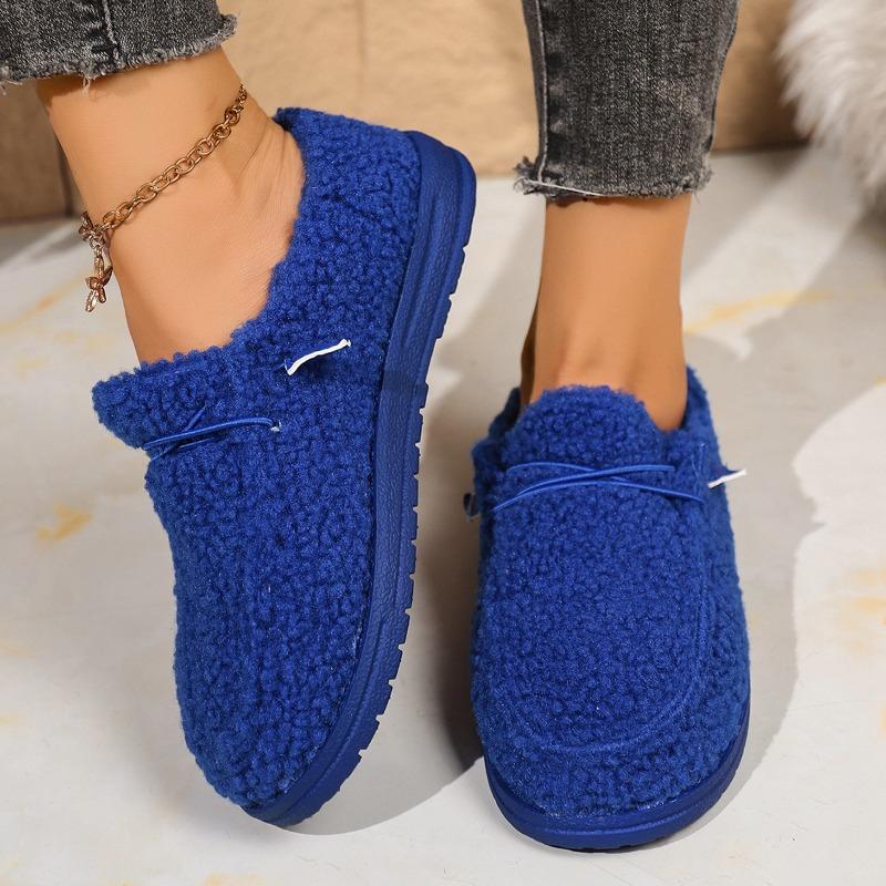 Warm Cotton Shoes 2025 Winter New Elastic Band Plus-size Flat Slip-over Women's Shoes
