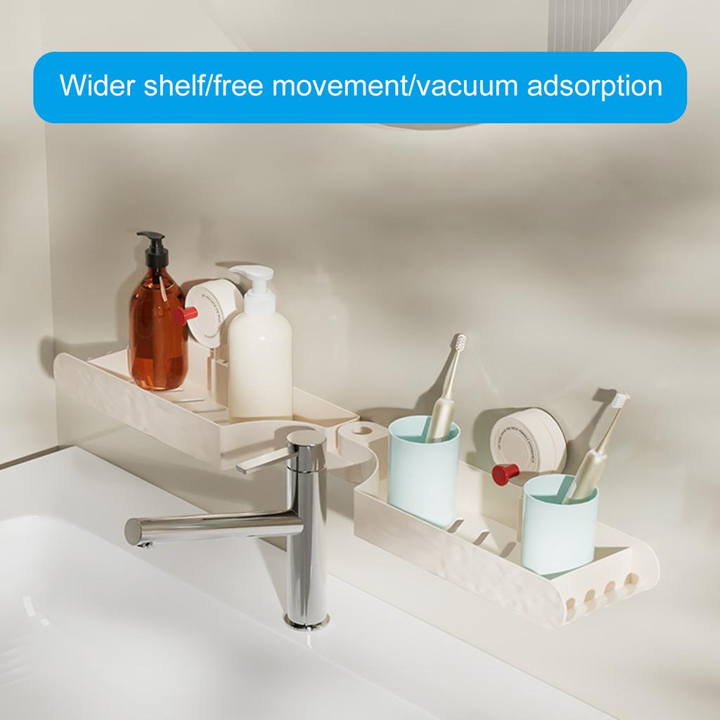 Multipurpose Suction Cup Shelf Easy Install & Not Drilling Versatile Suction Cup Organizers for Kitchen & Bathroom