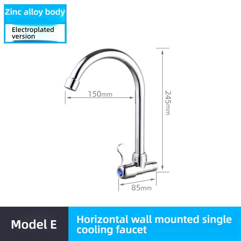 

Kitchen Faucet Stainless Steel Wall Mounted Single Cold Water Faucet Lower Curve Faucet Wall Sink Water Tap Premium Quality