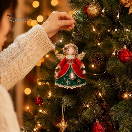 Reusable Wood Holiday Decorations 6/10/12/24/36PCS 2D Flat Wooden Angel Christmas Ornaments, Hanging for Xmas Shaped Tree Trims Tree, Wall,