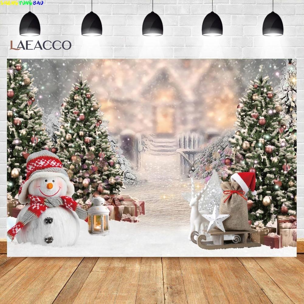 Old Tree Forest Winter Snow Park Outdoor Scenic Photography Backdrop Christmas Photographic Background Photocall Photo Studio