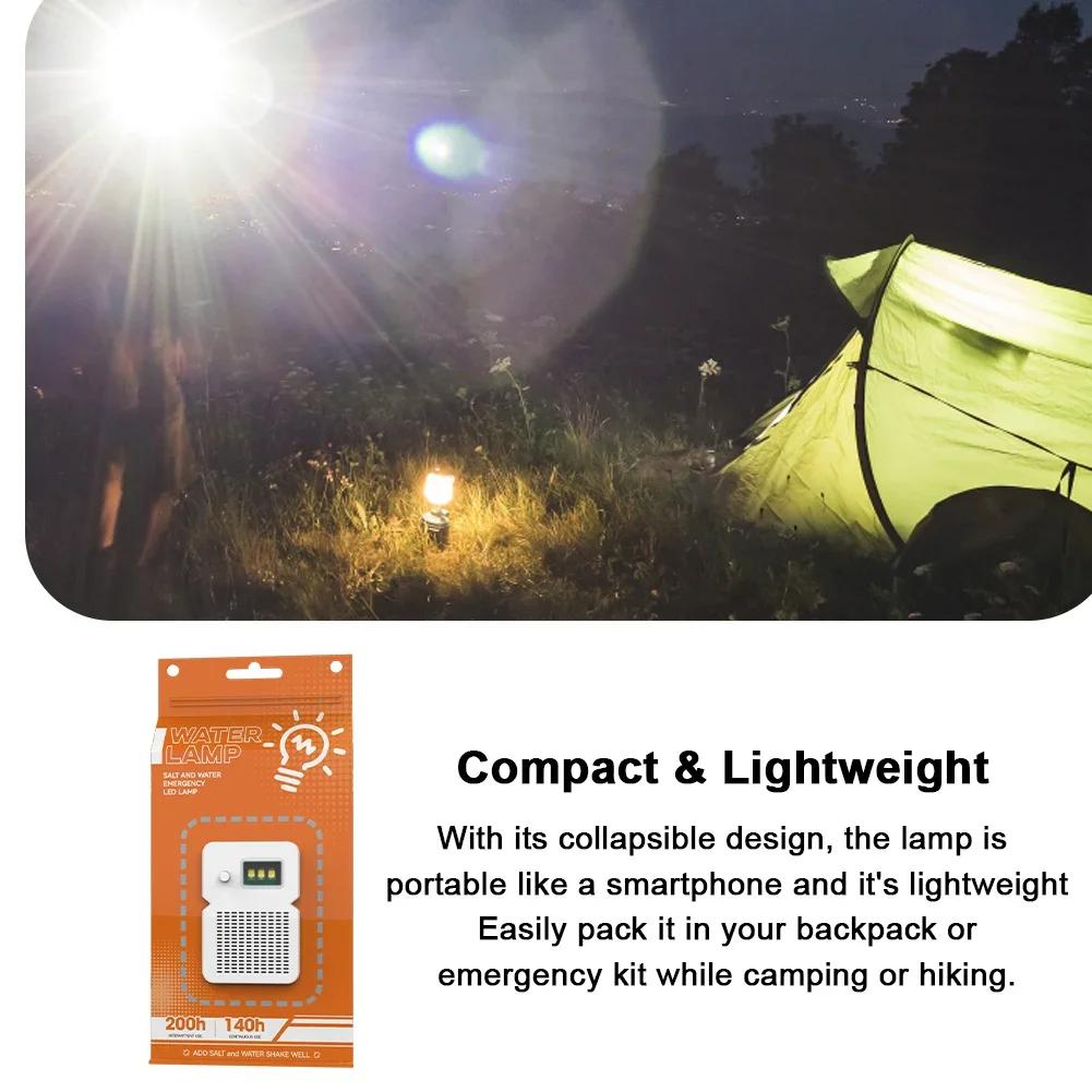 Portable LED Salt Water Emergency Lamp 50LM Eco Friendly Waterproof Energy Saving Lantern for Outdoor Adventures