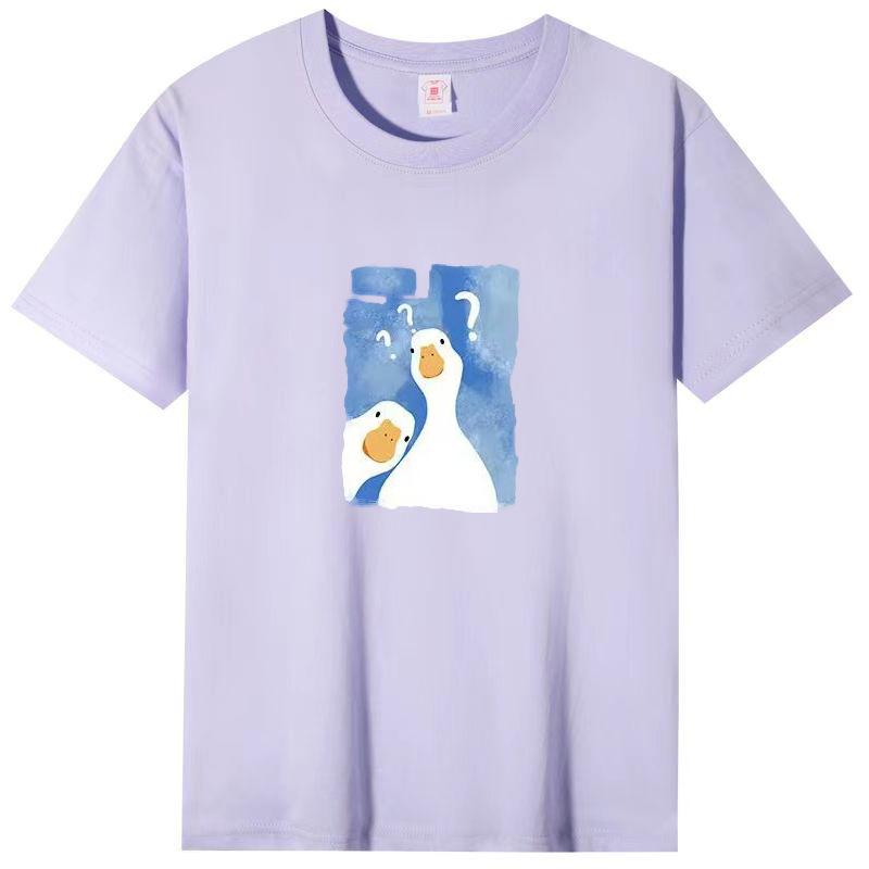 Damen Sommer Beliebtes Kurzarm-T-Shirt Baumwolle Atmungsaktiv Lockeres Oberteil Bedrucktes T-Shirt Lässig