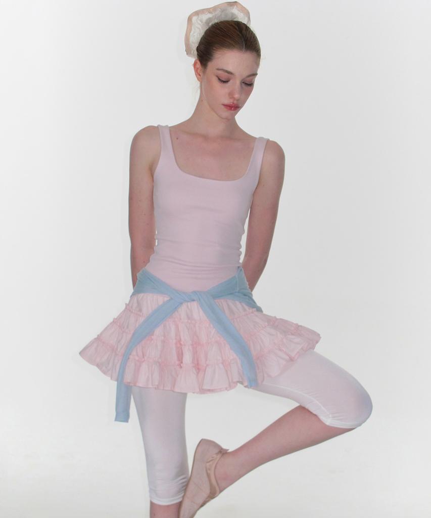 Crank Frill Tiered Dress_Pink