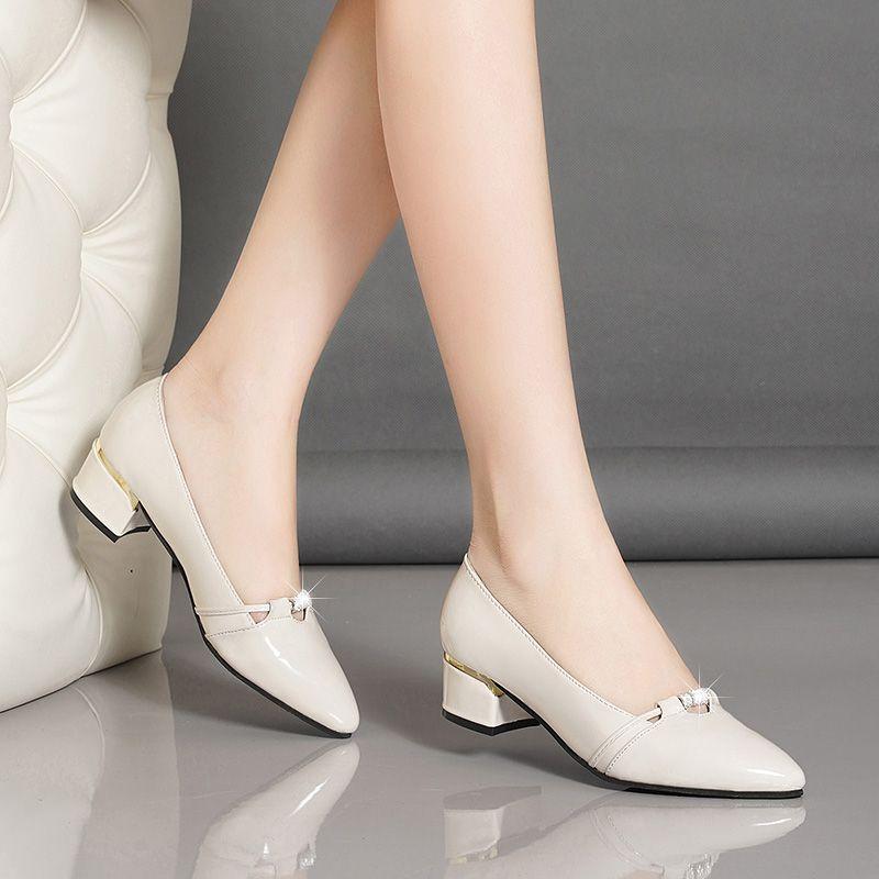 Pointed Toe With Medium Heels Women's Shoes Spring and Autumn Ladies Pumps High Quality Chic Elegant 2025 Trend 39 Shoe On Sale