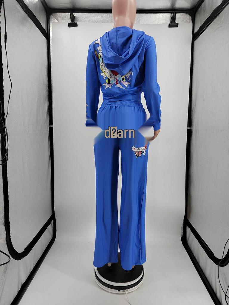 2024 Europäischer & Amerikanischer Damen Frühling/Herbst Anzug mit Druck