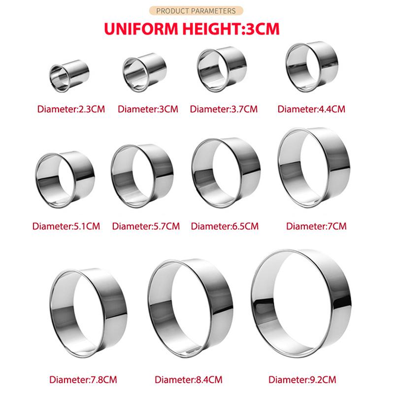 11Pcs Round Cookie Biscuit Cutters Circle Pastry Cutters Baking Circle Ring Mold
