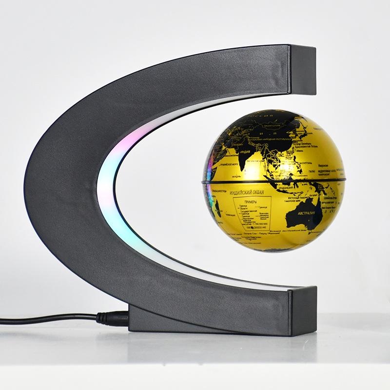 Russian-Style Rotating Magnetic Levitation Earth Lamp - Tech-Inspired Office Decoration