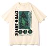 Silent Hill 2 Pyramid Head Survival Horror Game Graphic T-Shirt Retro Japanese Text White Unisex Oversized T-shirt