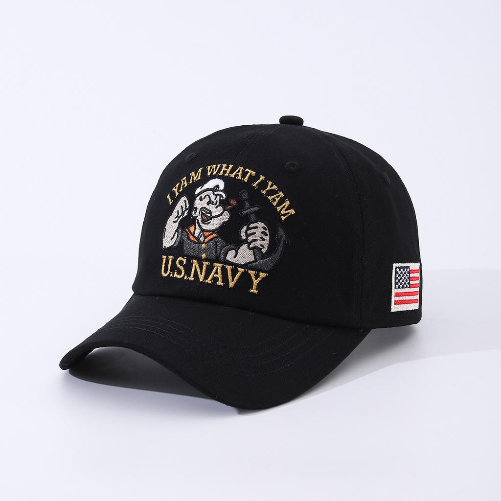 Vintage Old School Cartoon Print Baseball Cap Unisex Outdoor Casual Hat Duckbill Cap Round Top Cotton Cap For Teenagers Spring Autumn Winter