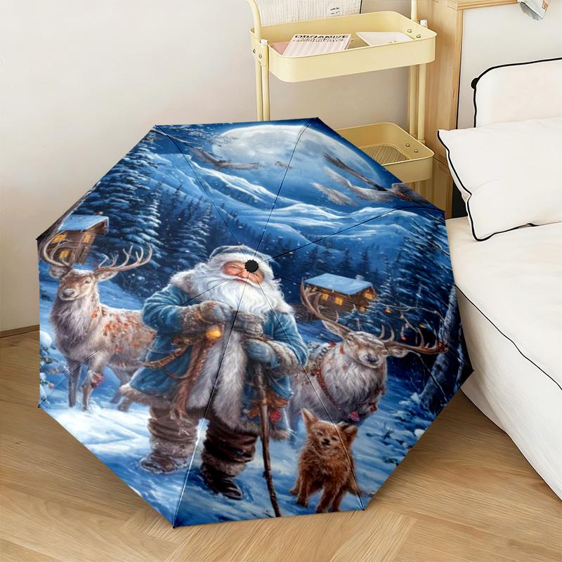 Majestic Winter Snow Automatic Umbrella Suitable Travel Portable Umbrella Outdoor Sun Shading Umbrella Gift Daily Essentials