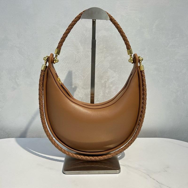 Genuine Leather Women's Bag Weaving Handheld Underarm Bag Versatile Crescent Bending Moon Bag Single Shoulder Diagonal Crossing Dumpling Women's Bag