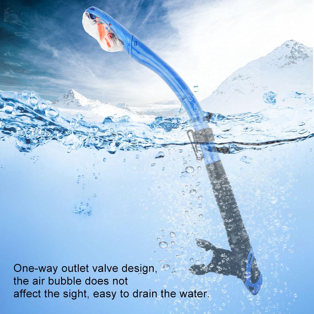 

ПРОДОЛЖАЙТЕ ПОГРУЖАТЬСЯ Полная сухая дыхательная трубка Дайвинг Плавание Сноркелинг Подводное спортивное снаряжение(синий)