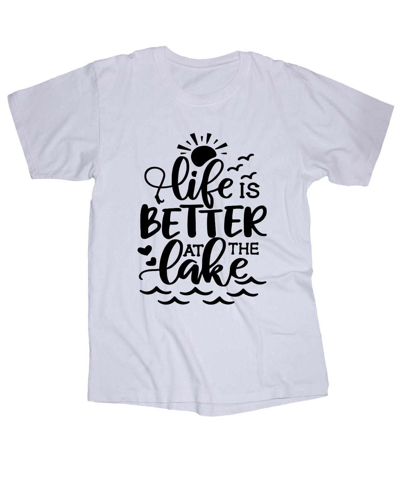 Life is better at the Lake white Shirt Fishing Camping Boating Sayings shirt #2 S