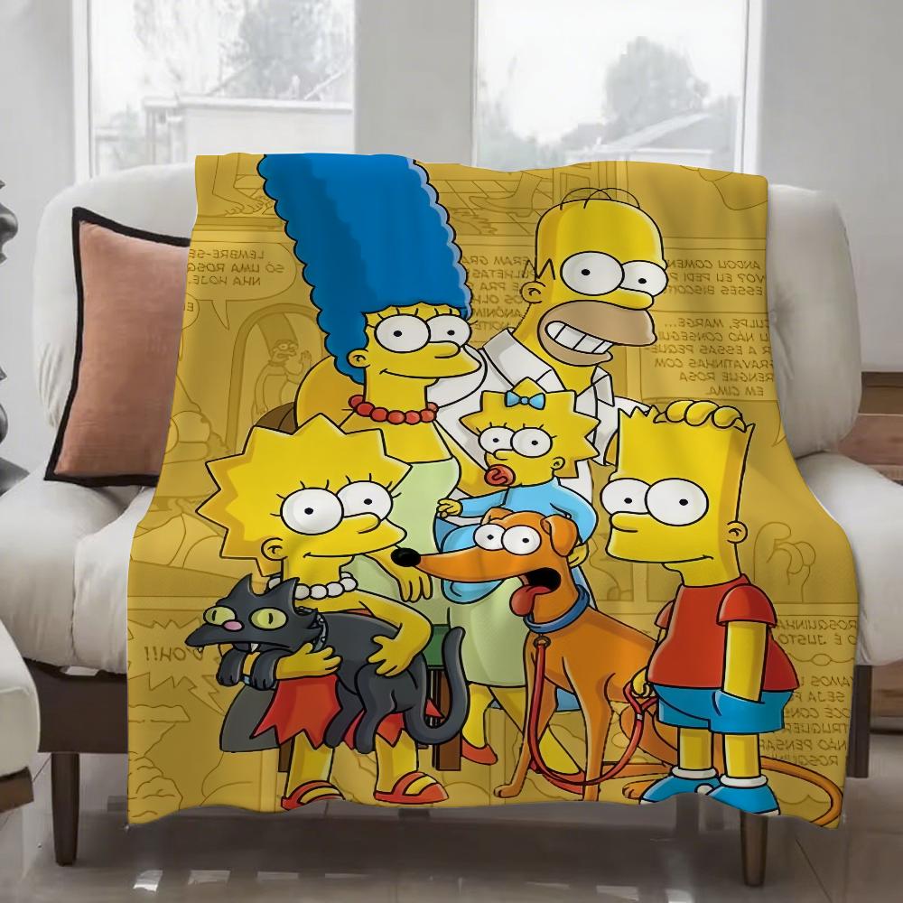 Cartoon-S-Simpsons-Cartoon Blanket Design Lightweight For Dorms, Naps, Living Room, Office,Sofa,All-Season