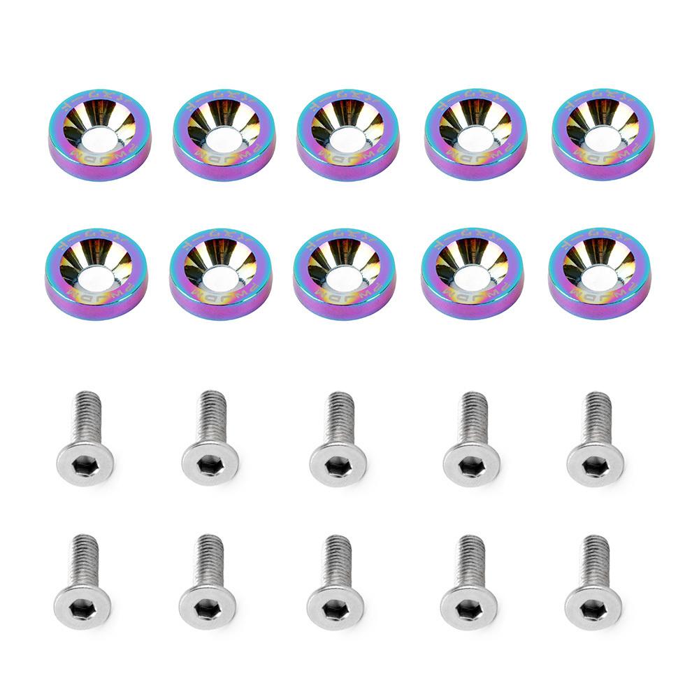 10PCS Fasteners Fender Washer Bumper Engine Concave Car License Plate M6 Screws for Honda Toyota BMW Universal Car Styling