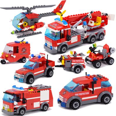 Camión de Bomberos de la Ciudad Nuevo Coche Vehículo Policía Bloques de Construcción Juguetes Ensamblar DIY Juguetes para Niños Regalos de Navidad