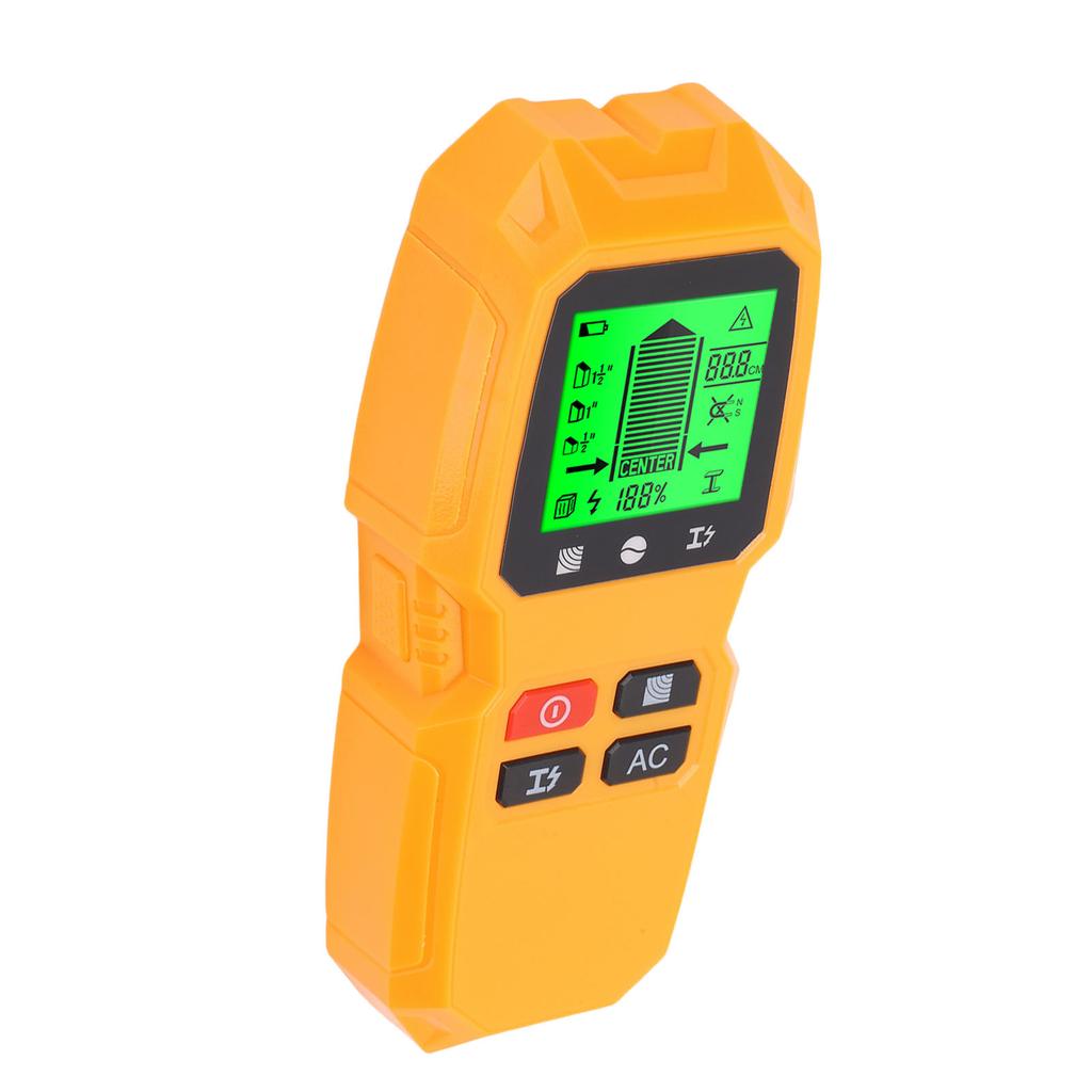 5 in 1 Wall Detector Multifunction Wood Metal Stud Beam Finder Electrician AC Wire Scanner Yellow