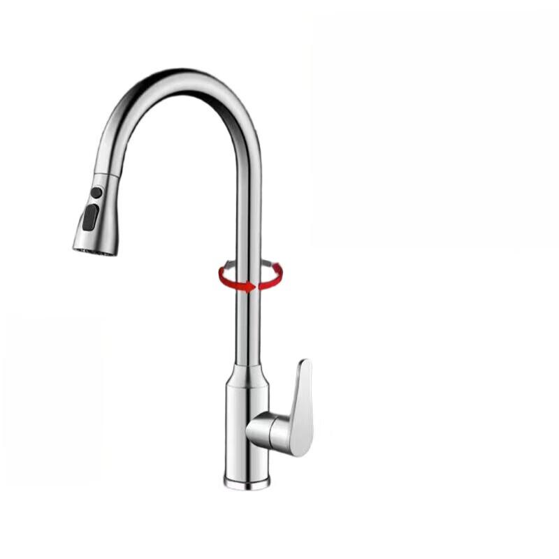 TLXT Wall-Mounted Pull-Out Kitchen Faucet