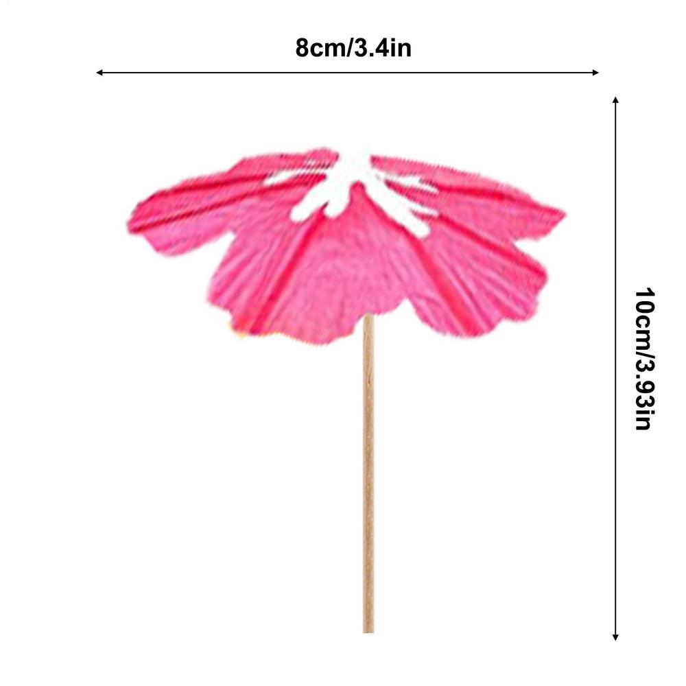 Drink Umbrella Toothpicks 10Pcs/set Colorful Luau Parasols Toothpicks Hawaiian Party Cocktail Paper Umbrella Toothpicks