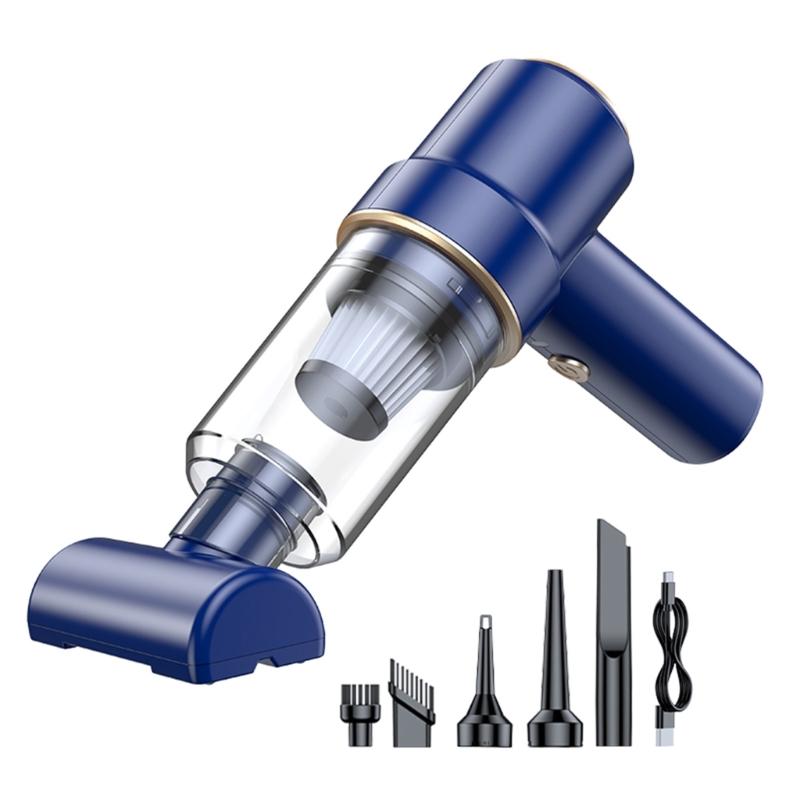 

Car Cleaner with LED Light Cordless Cleaner Compressed Air Duster Handheld Car Vacuum Keyboard Cleaner for Car Interior синий