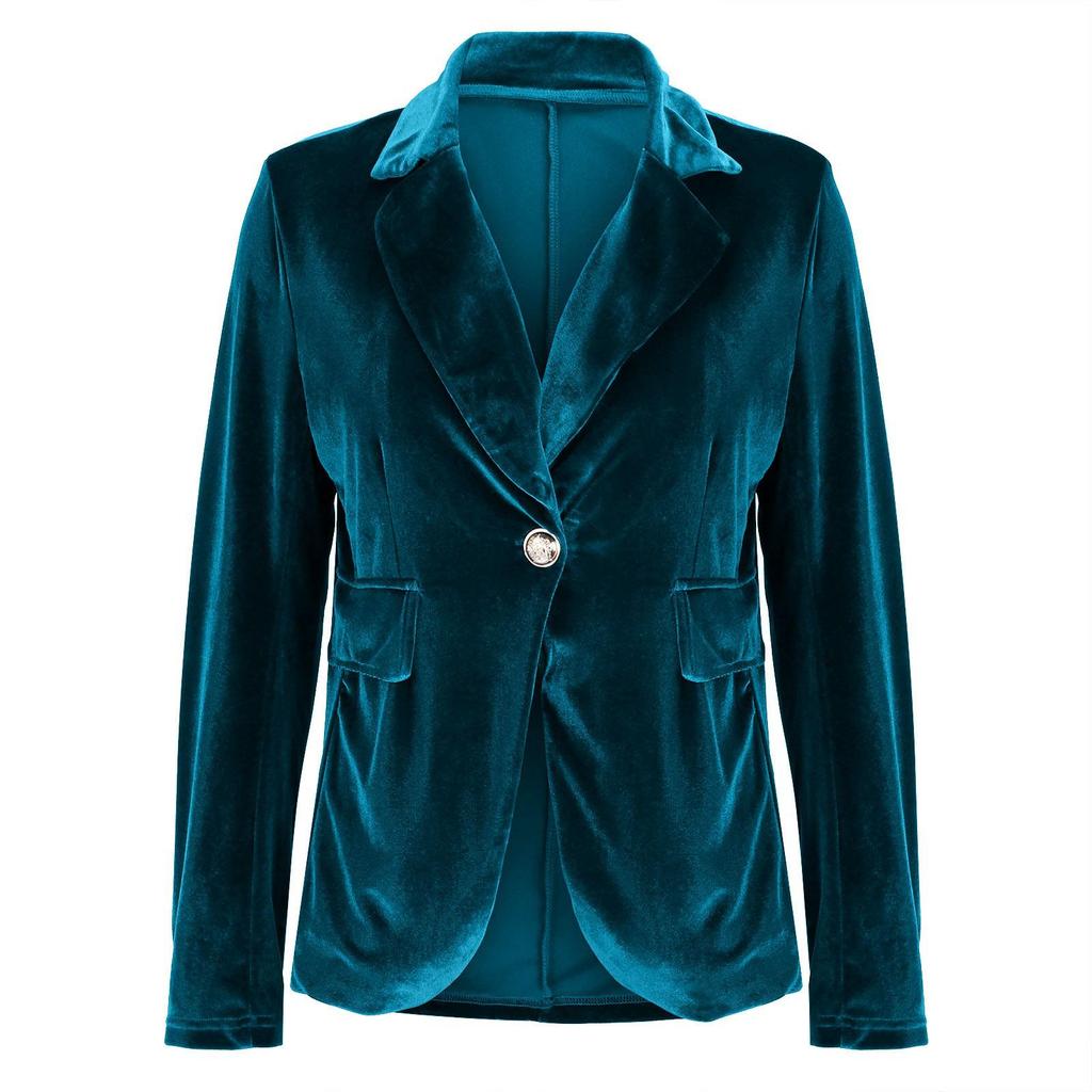 Elegant Women's Solid Color Suit Jacket - Fall/Winter 2025 Collection