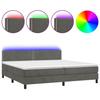 VidaXL Sommier à Lattes de Lit avec Matelas et LED, Lit Rembourré avec Tête de Lit, Lit Double, Lit Adulte de Chambre, 3134364
