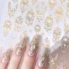 Baroque Gold Scepter Nail Stickers: Retro Gem & Luxury Court Style