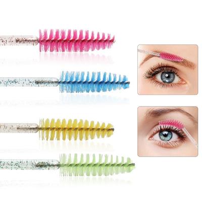 Robinet en nylon Maquillage portable 100 pinceaux de maquillage jetables Outil de beauté Outils Tige en cristal Pinceau à cils solide