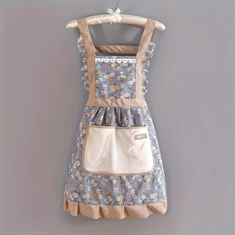 

Lace Apron, Cute Kitchen Apron for Cooking, Baking, Cleaning - Adjustable Household Bib, Gifts for Hostesses, Servants, Waiters OneSize